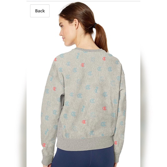 NWT Champion Gray Heritage Tee All Over Logo - Picture 3 of 8